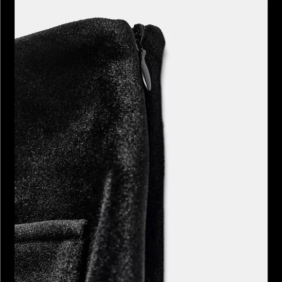 Zara Velvet Mini Skirt with Gold Buttons - Size S - Picture 3 of 4